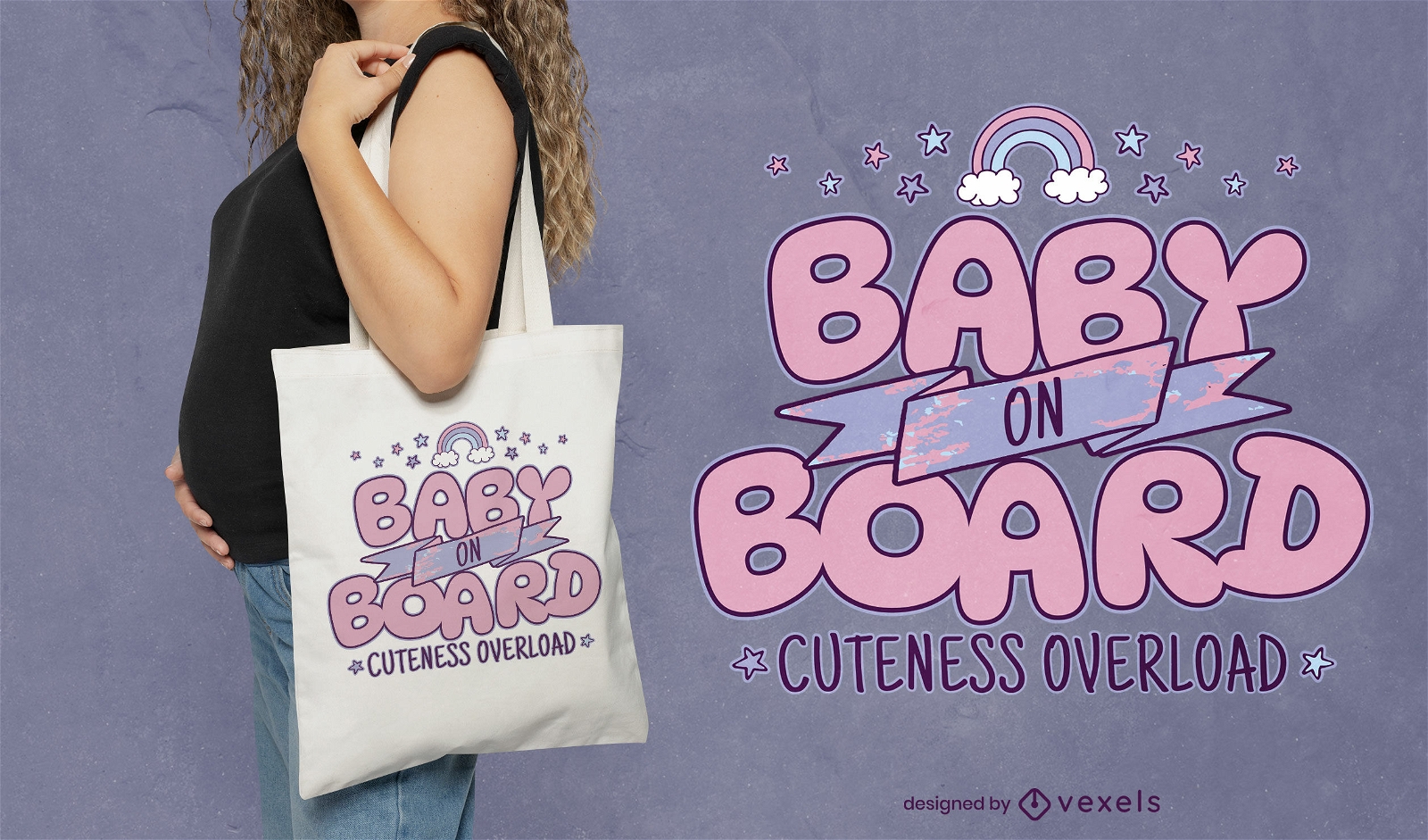 Diseño de bolso tote de maternidad bebé a bordo