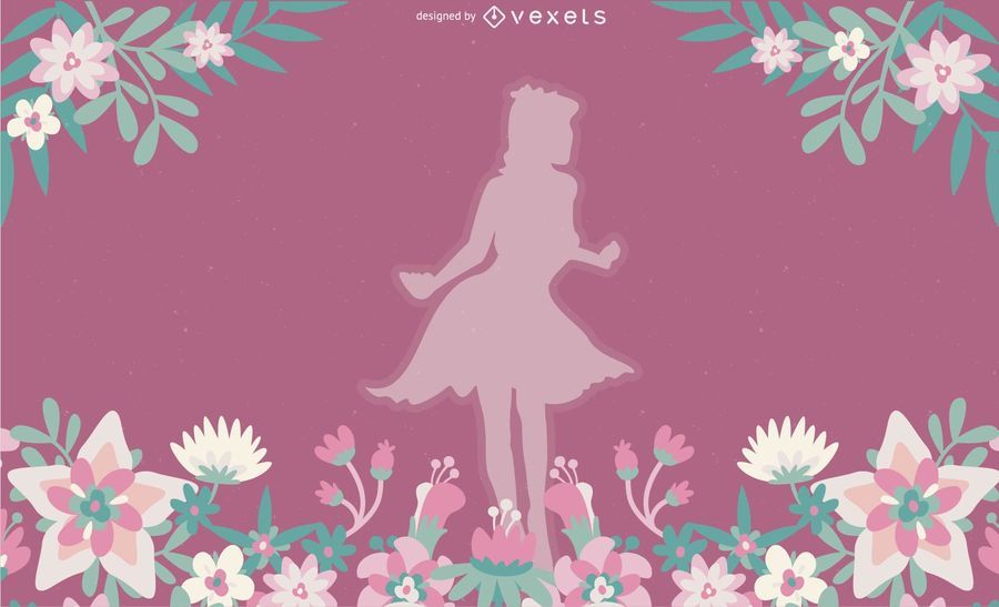 Chica con flores ilustración vectorial Chica con flores ilustración vectorial