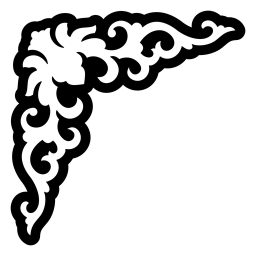 Design de canto ornamentado com redemoinhos elegantes Desenho PNG