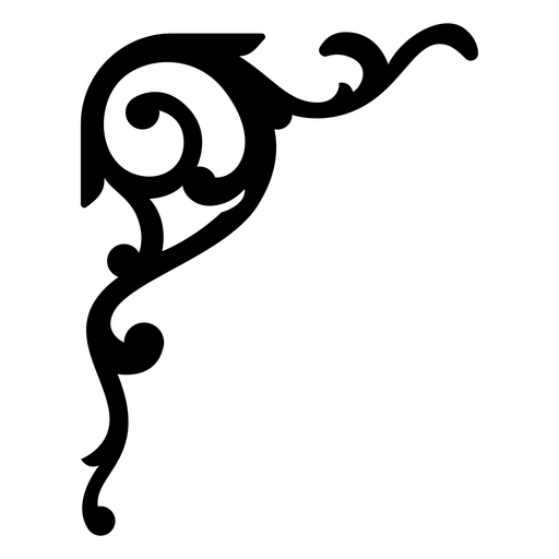 Design de canto decorativo preto intrincado Desenho PNG