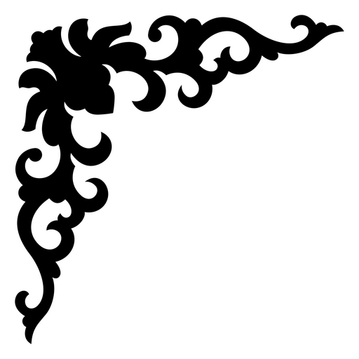 Design intrincado de enfeite de canto floral Desenho PNG