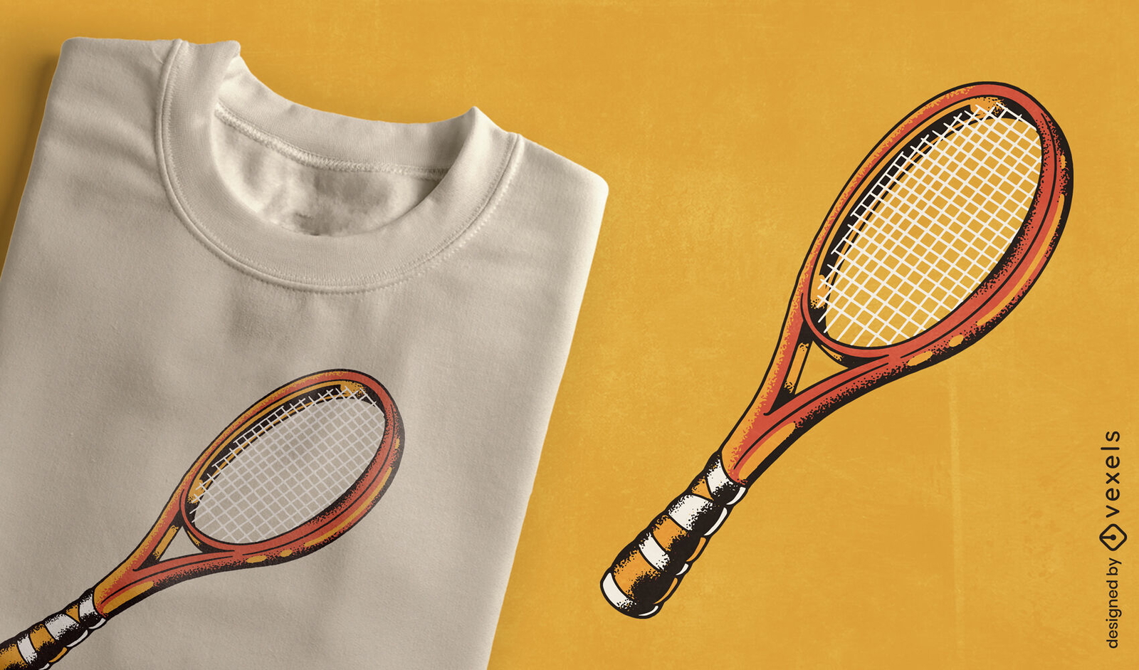 Diseño de camiseta con textura de raqueta de tenis.