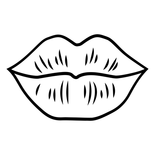 Ilustração estilosa de impressão labial Desenho PNG