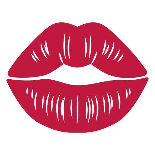Diseño gráfico elegante de beso rojo para prendas de vestir. Diseño PNG