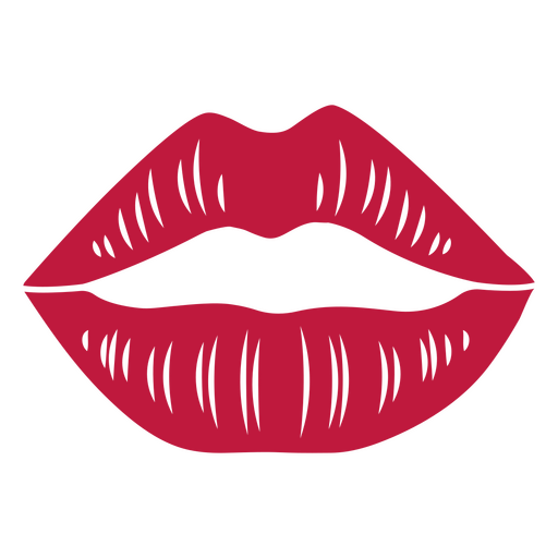 Bold red kiss mark graphic design PNG Design