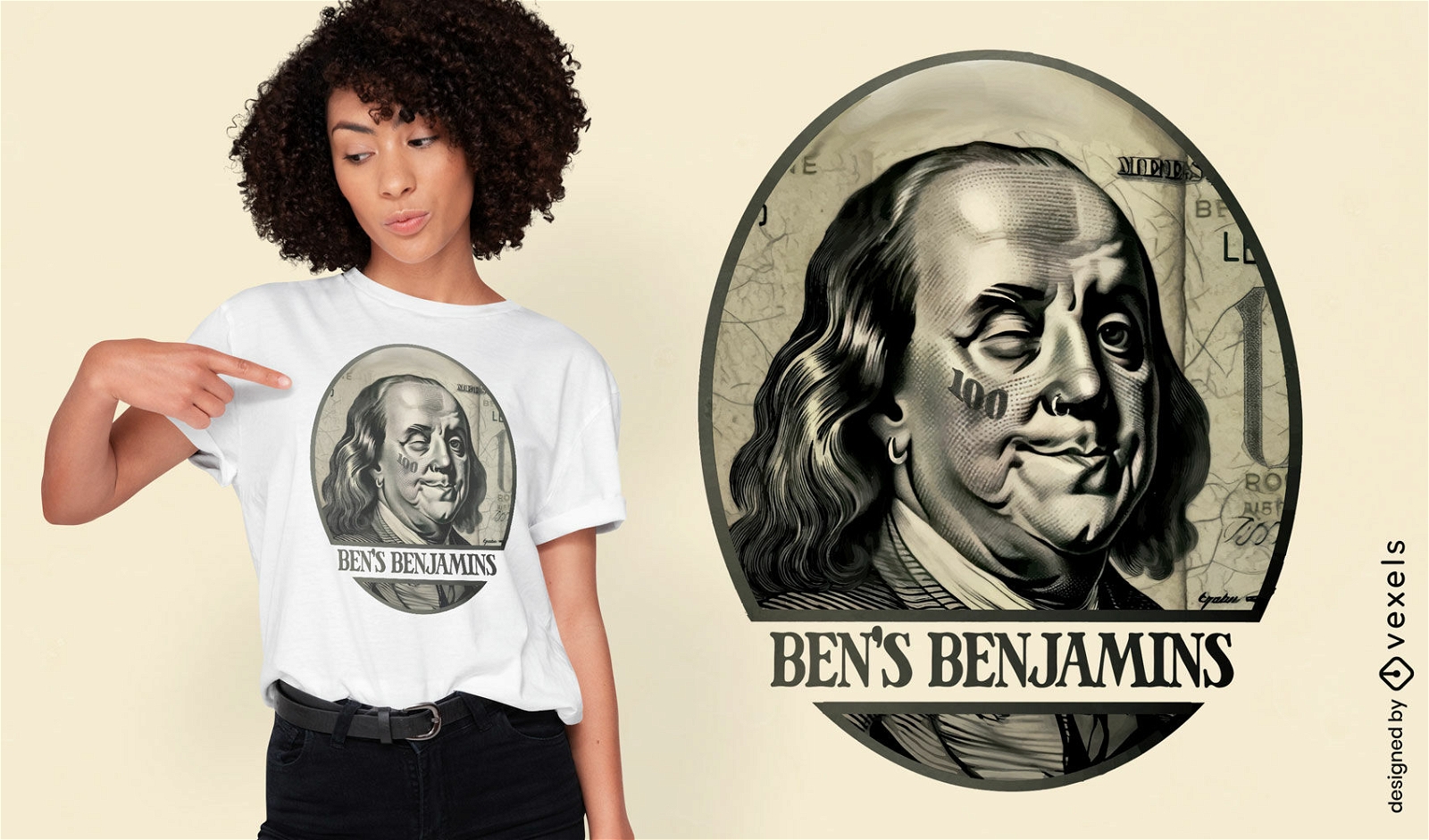 Benjamin franklin parody t-shirt design
