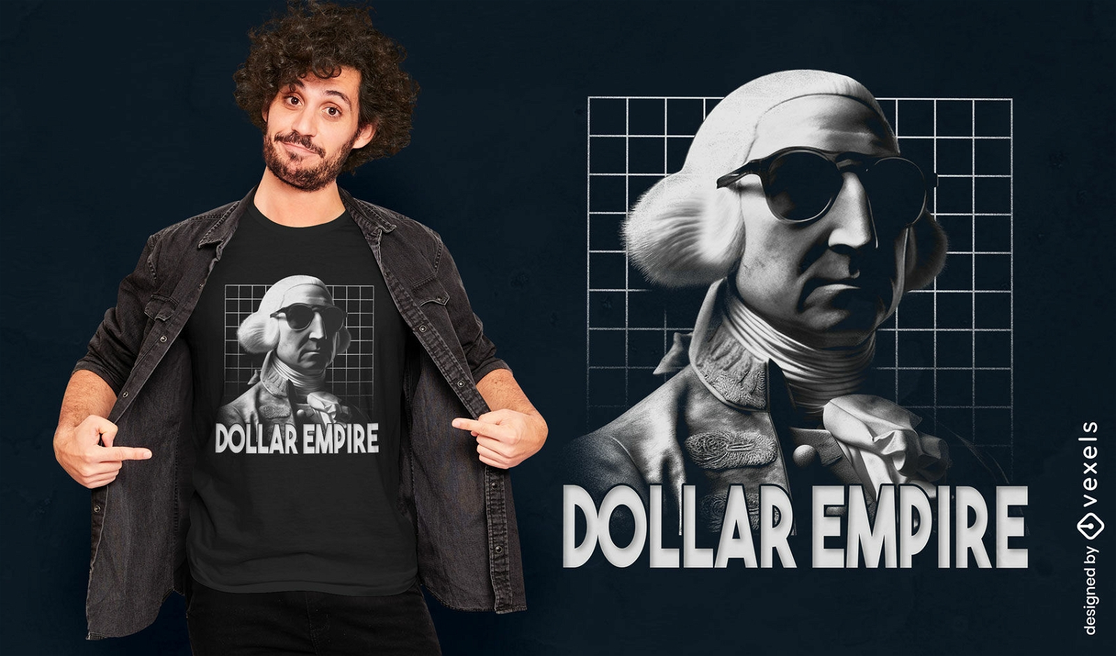 Camiseta paródia de George Washington psd