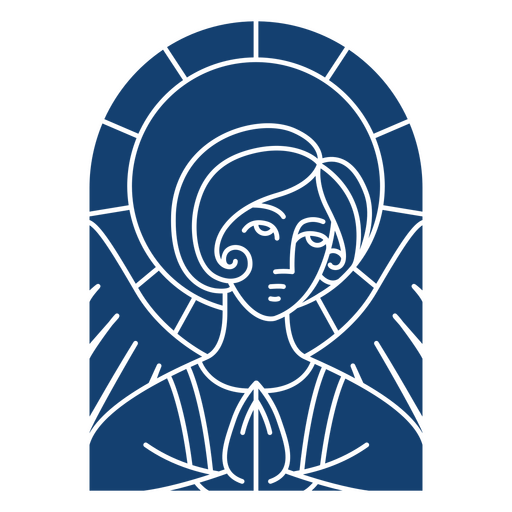 Angel in a stained glass window PNG Design