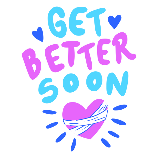 Heart with the words get better soon PNG Design