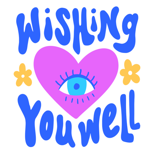 Heart with the words wishing you well PNG Design