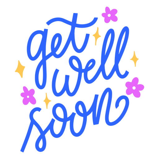 Get well soon lettering with flowers PNG Design