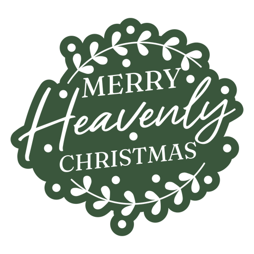 Frohe himmlische Weihnachten grünes Zitat PNG-Design