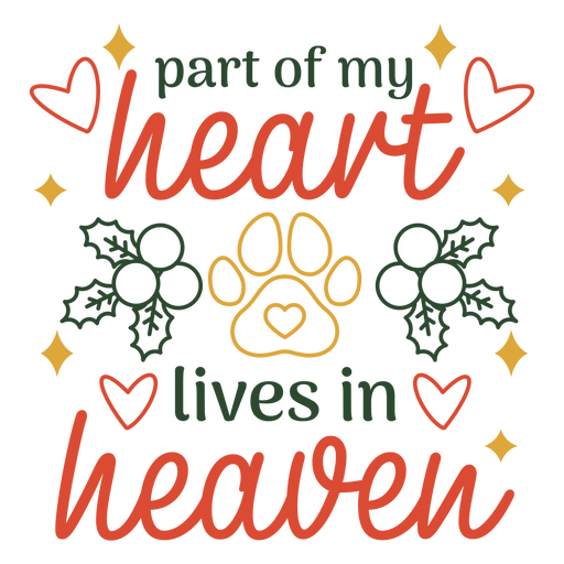 Part of my heart lives in heaven PNG Design