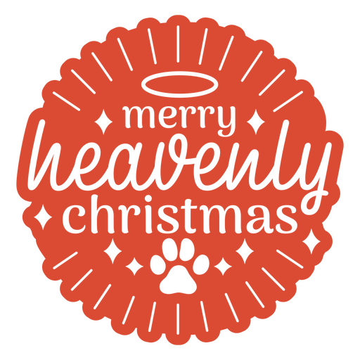 Merry heavenly christmas quote orange PNG Design