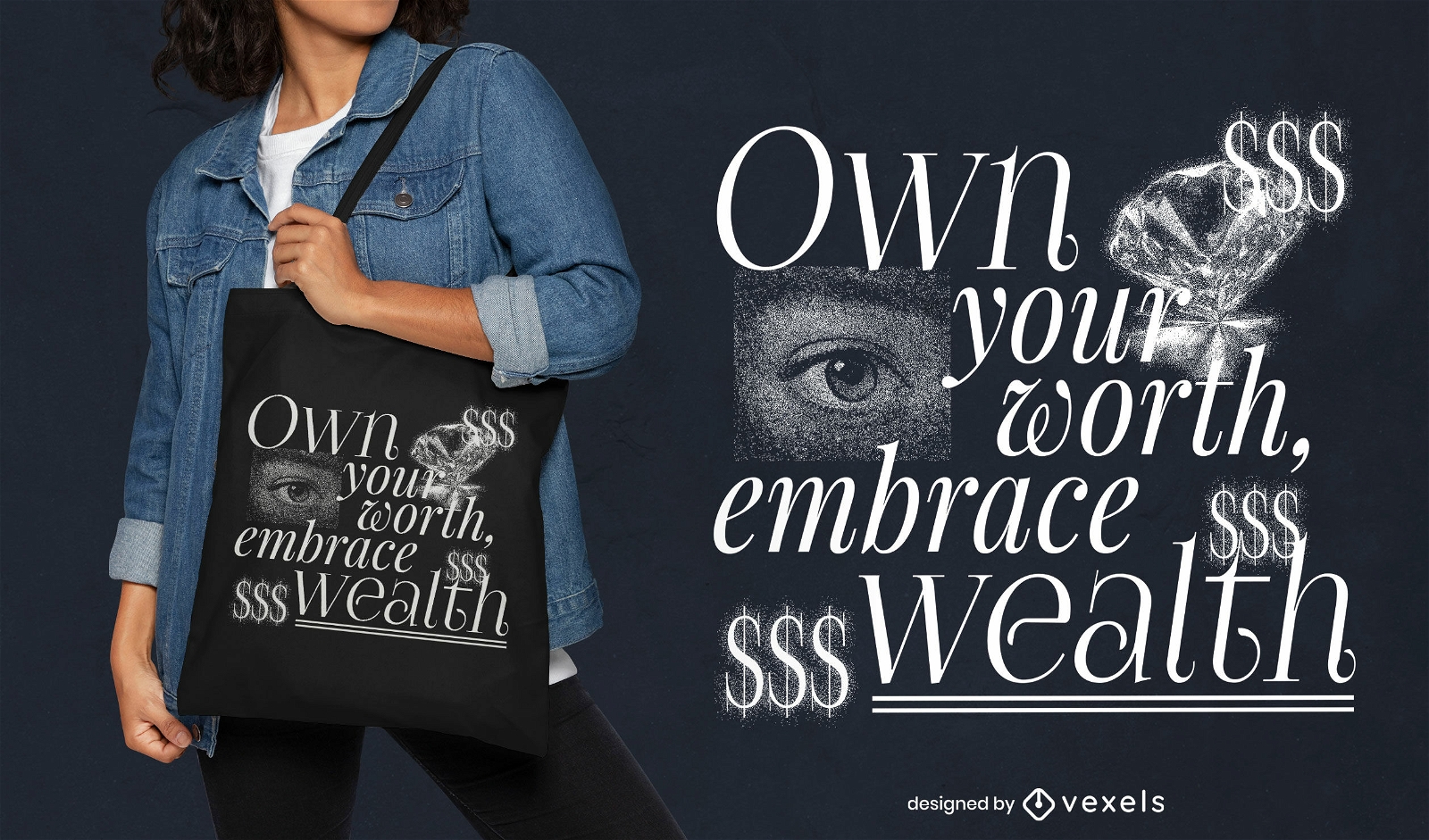 Own your wealth funny tote bag design