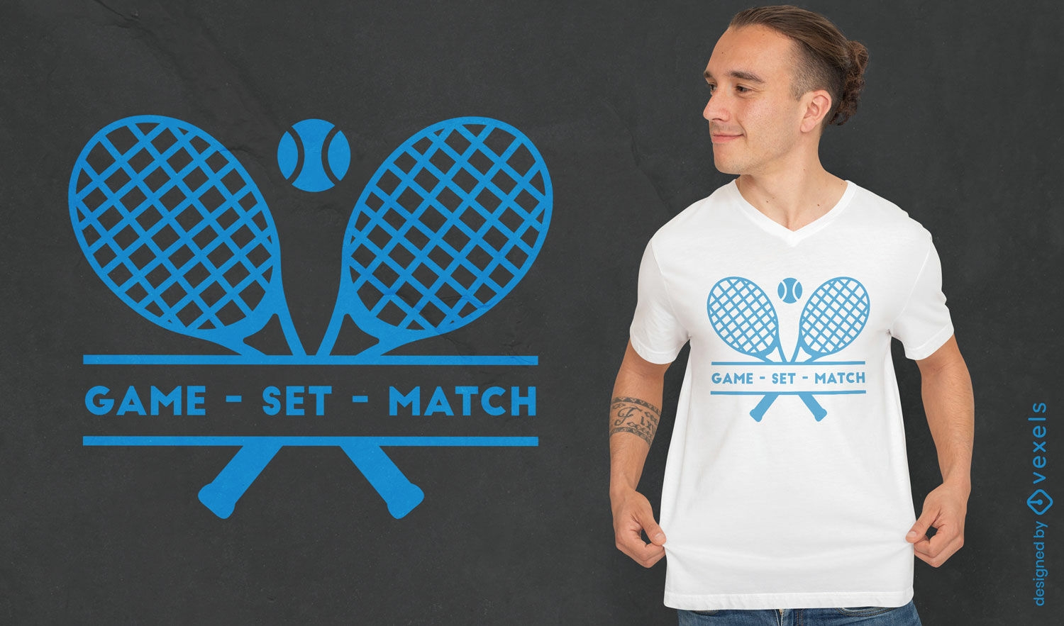 Diseño de camiseta de tenis de partido de juego.