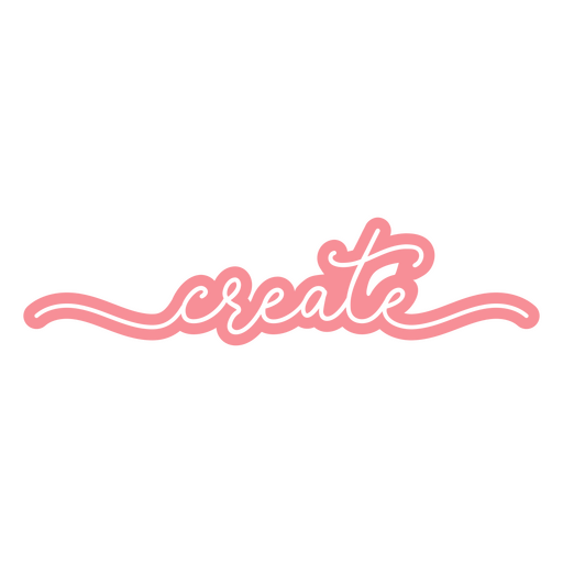 The word create in pink PNG Design