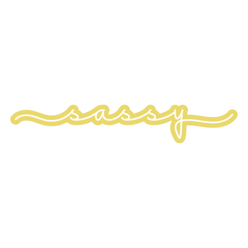 The word sassy written in yellow PNG Design