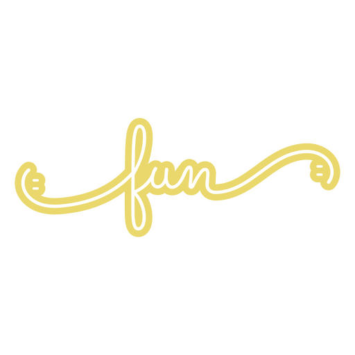 Das Wort Spaß in gelb geschrieben PNG-Design