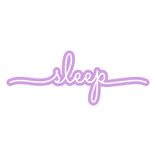 La palabra dormir en morado. Diseño PNG