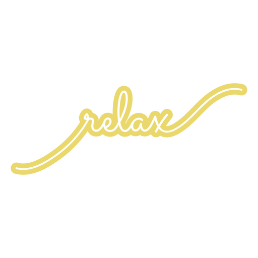 The word relax in yellow PNG Design