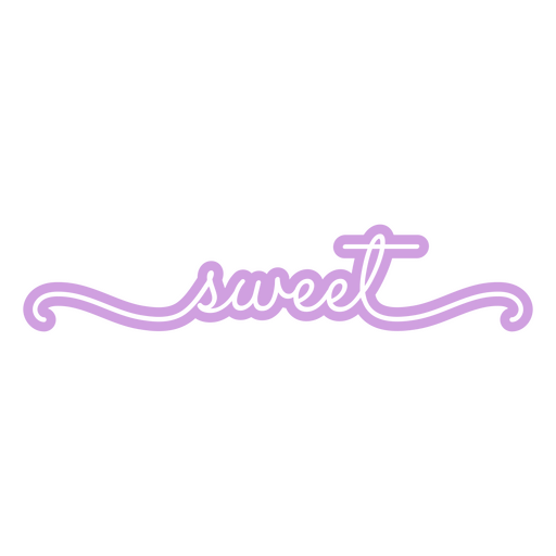 La palabra dulce escrita en morado. Diseño PNG