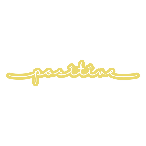 A palavra positiva escrita em amarelo Desenho PNG