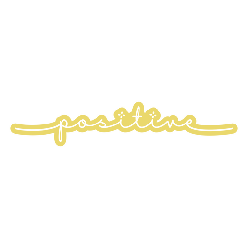 The word positive written in yellow PNG Design