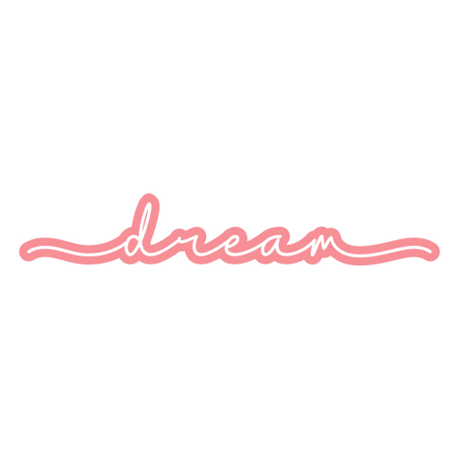 La palabra sueño escrita en rosa. Diseño PNG