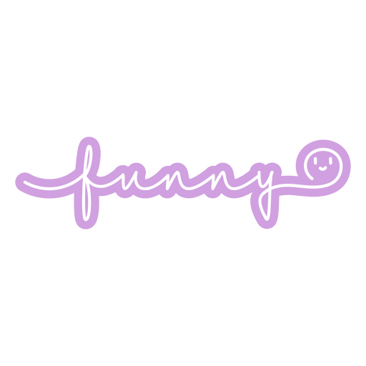 The word funny in purple PNG Design