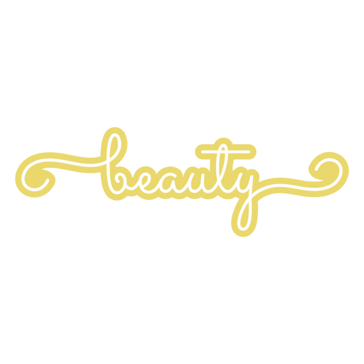 The word beauty in yellow PNG Design