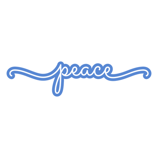 La palabra paz en azul. Diseño PNG