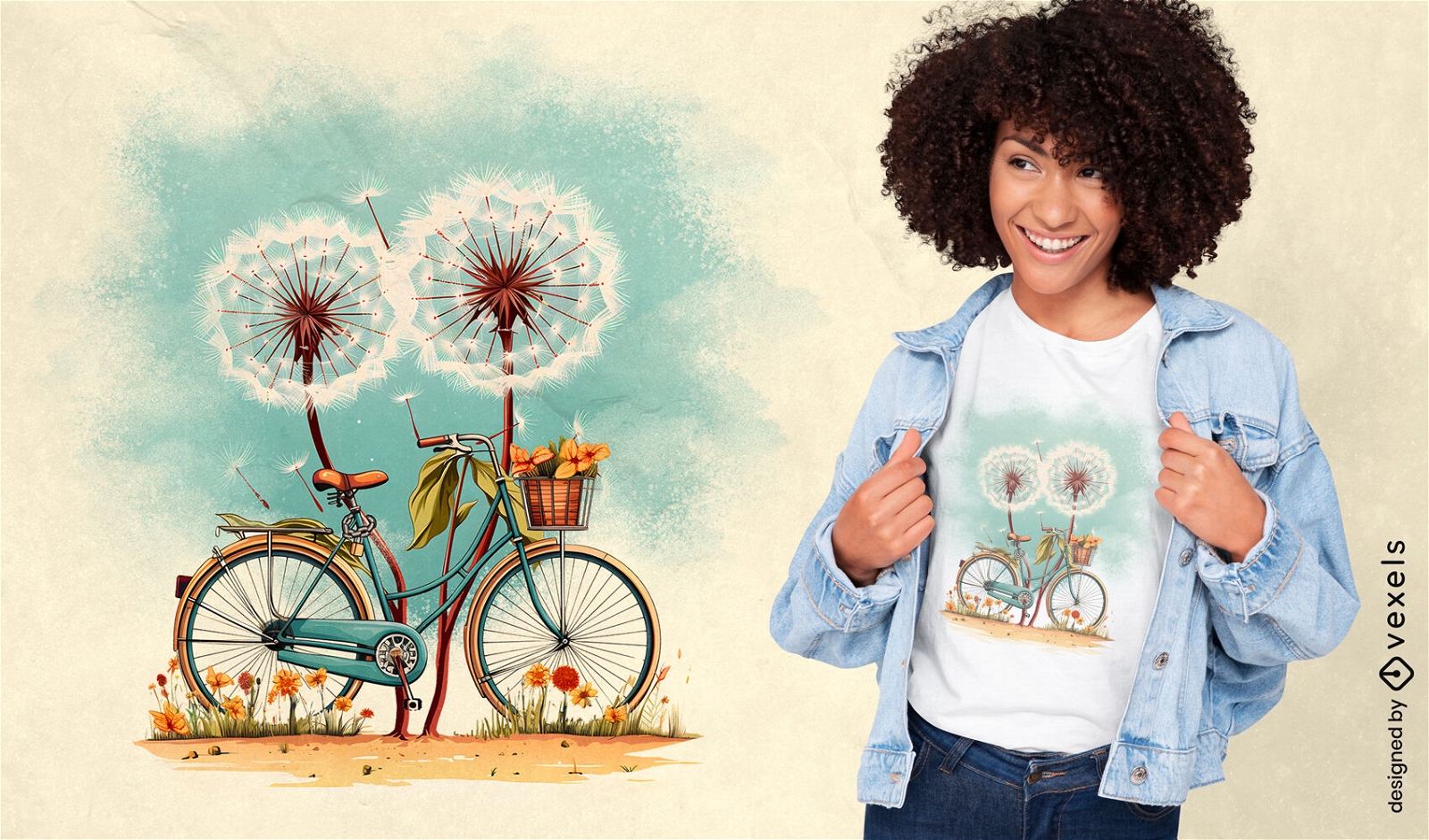 Dandelions bike t-shirt design