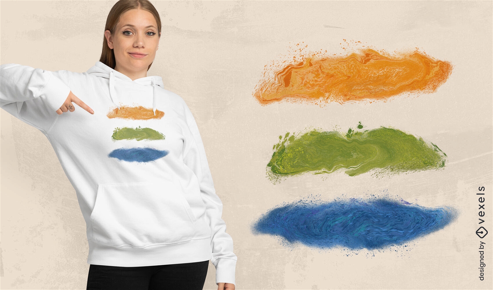 Design de camiseta com respingos de aquarela
