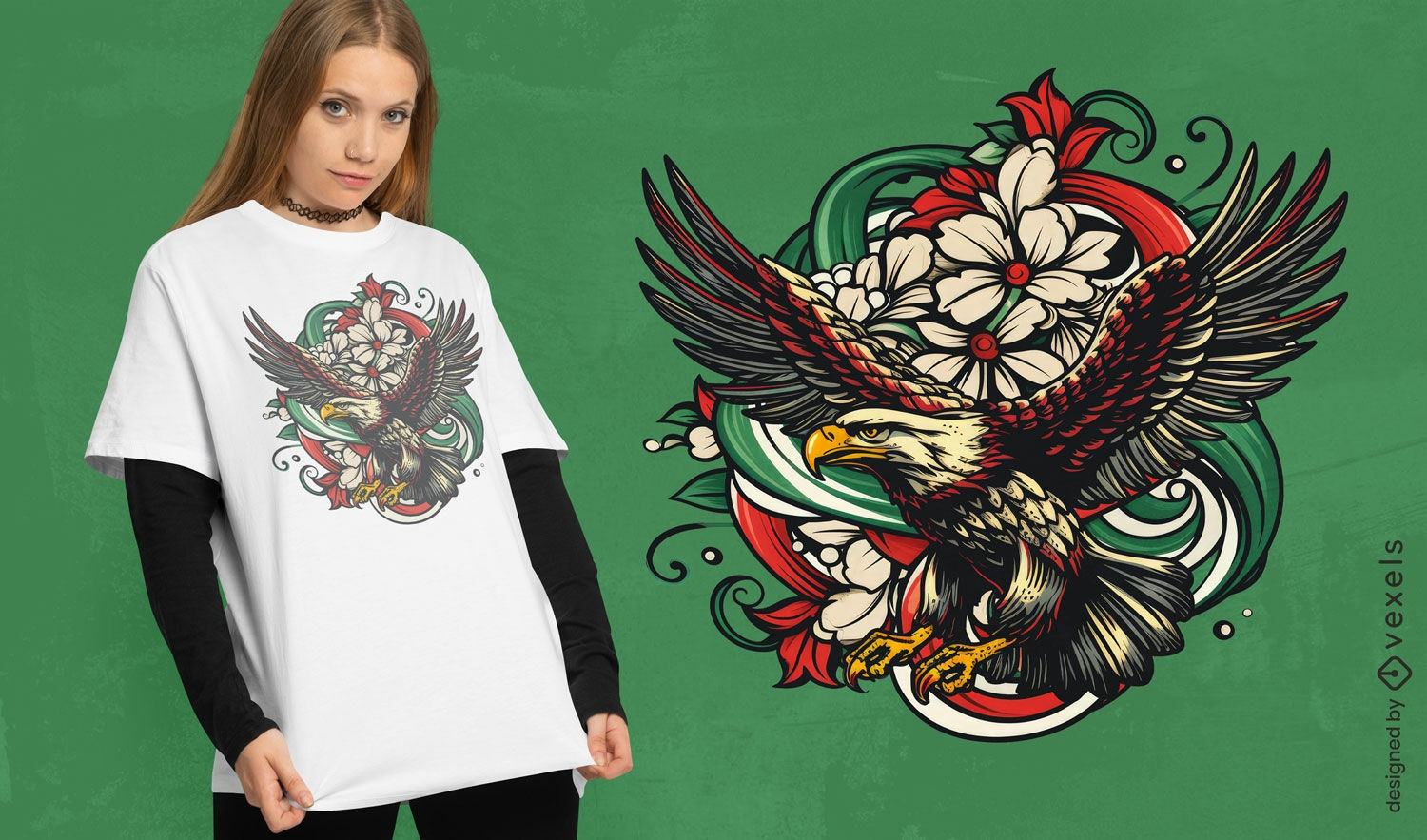 Design de camiseta de águia italiana