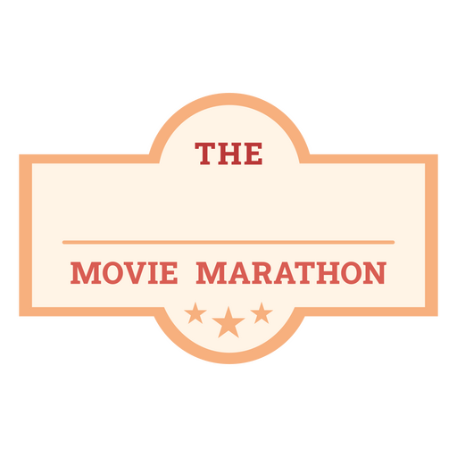 Design de rótulo para maratona de filmes vintage Desenho PNG