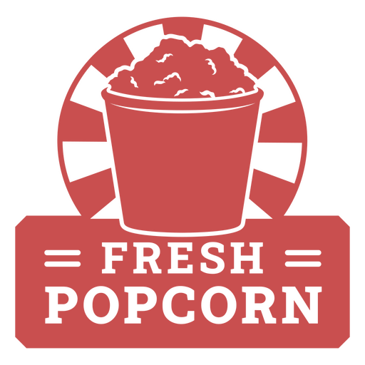 Retro popcorn bucket logo design PNG Design