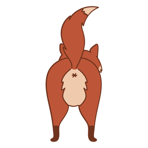 Imagen de un zorro con la cola levantada. Diseño PNG
