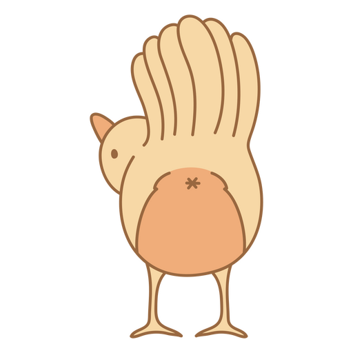 Cartoon chicken standing on its back PNG Design
