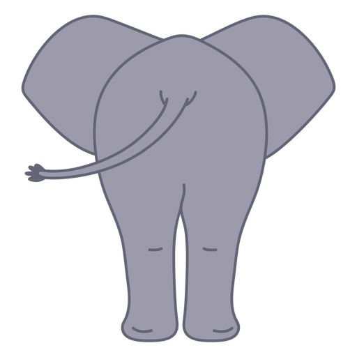 La espalda de un elefante con trompa. Diseño PNG
