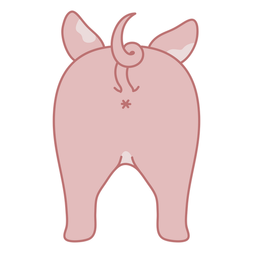 Cola de cerdo rosa Diseño PNG
