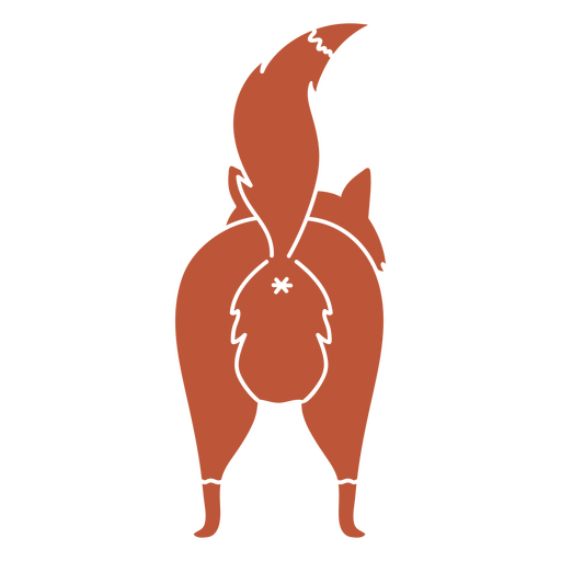 The back of a fox standing PNG Design