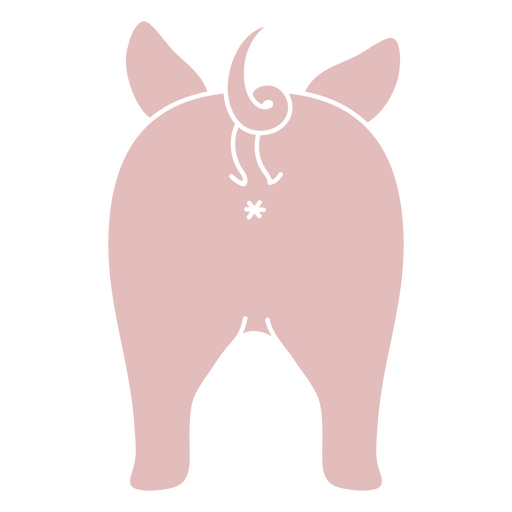 The back of a pink pig PNG Design