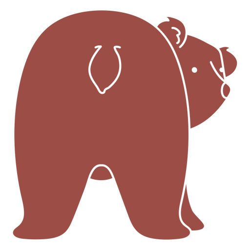 Ilustración de un oso pardo con fondo negro Diseño PNG