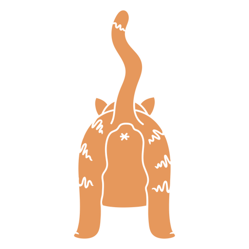 Cartoon cat with its tail up PNG Design