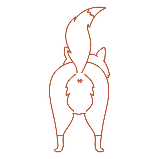 Silhouette eines Fuchses mit Schwanz PNG-Design