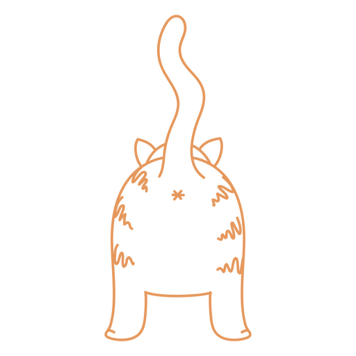 Cat's tail is shown PNG Design