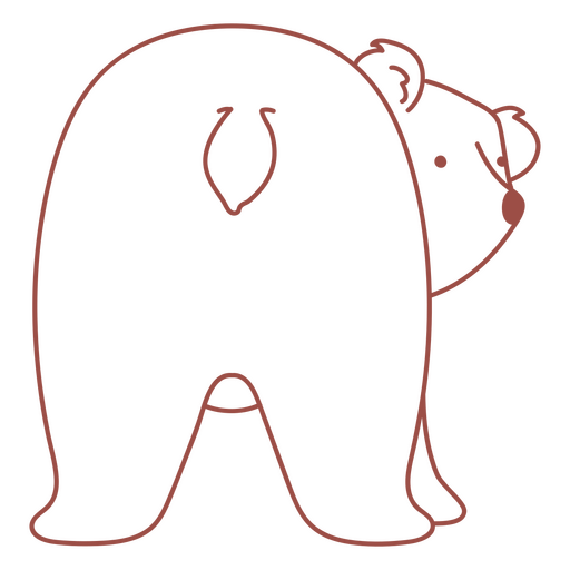 Ilustración de oso juguetón con diseño caprichoso Diseño PNG