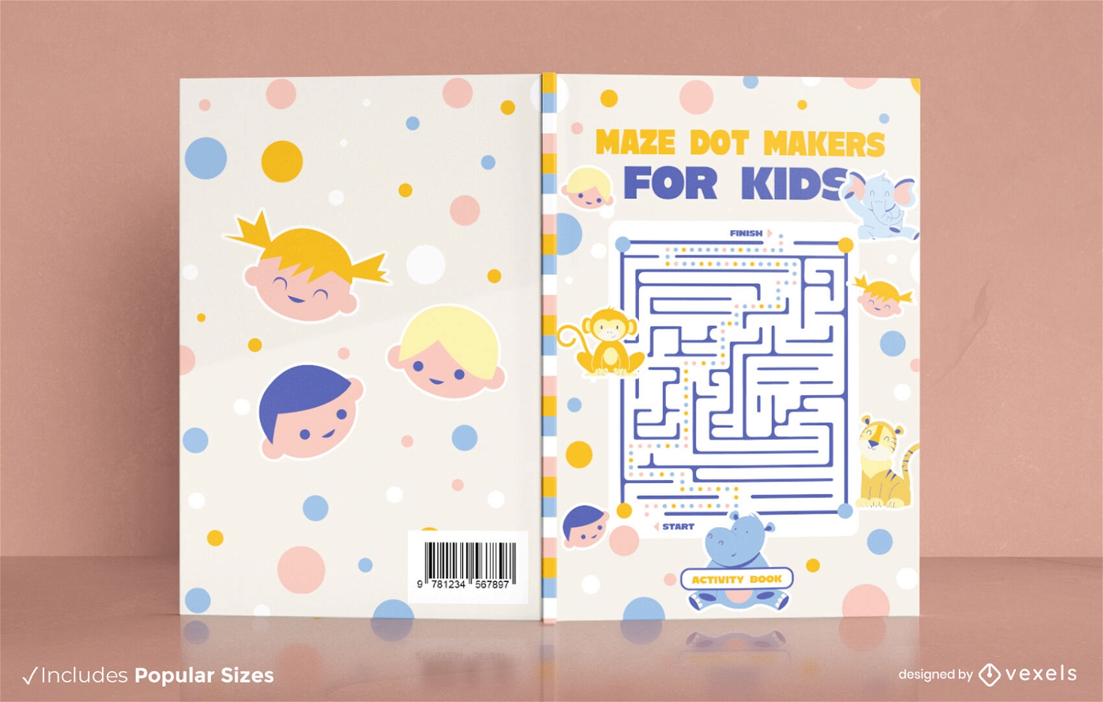 Maze book cover design KDP