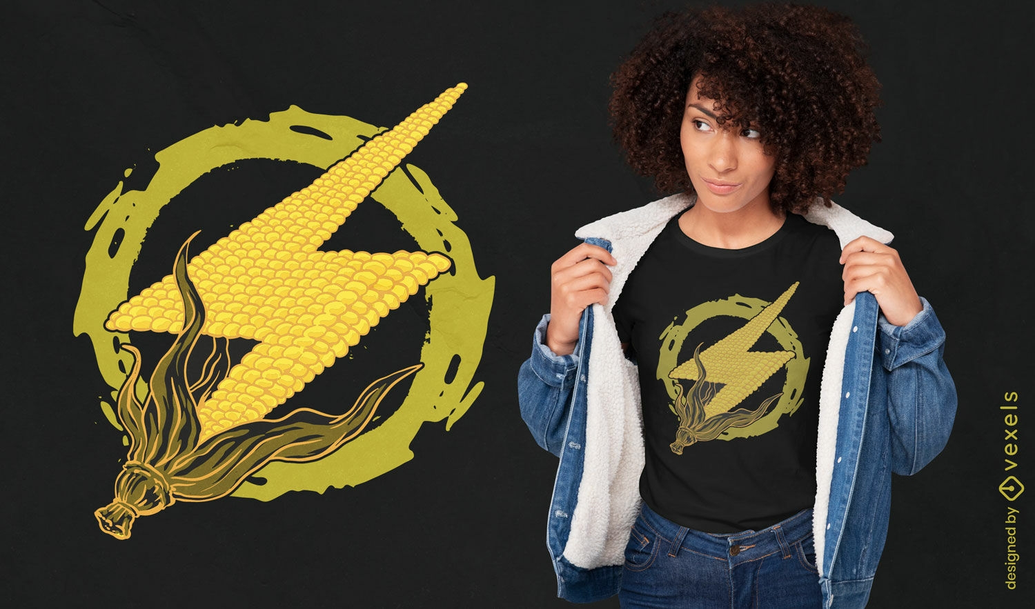 Corn lightning bolt t-shirt design